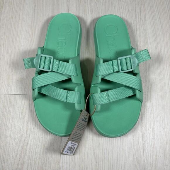 NEW Chacos Chillos Kids Slides - Jade Green - Size 6 - Adjustable Straps - Picture 4 of 6